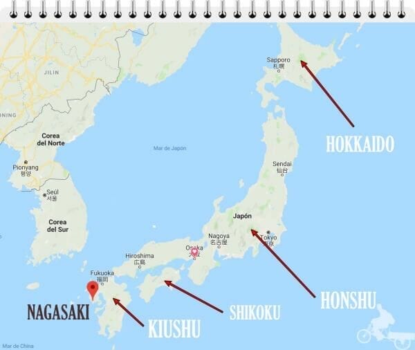 mapa de nagasaki