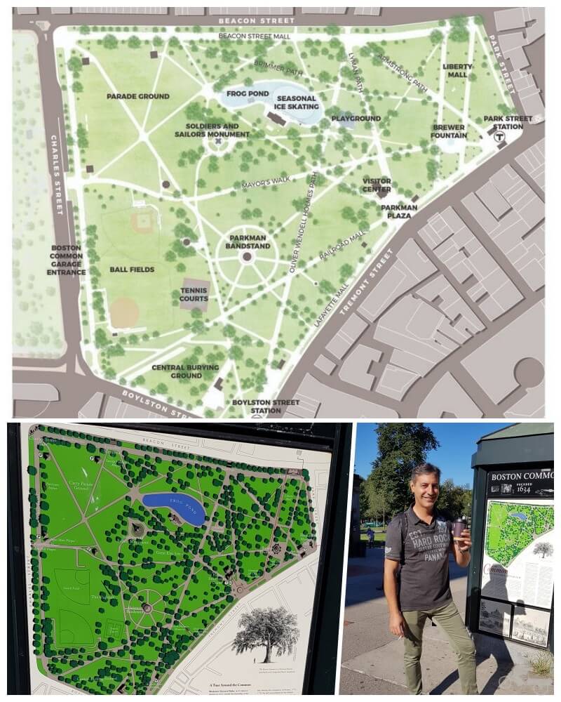Boston Common Park, mapa