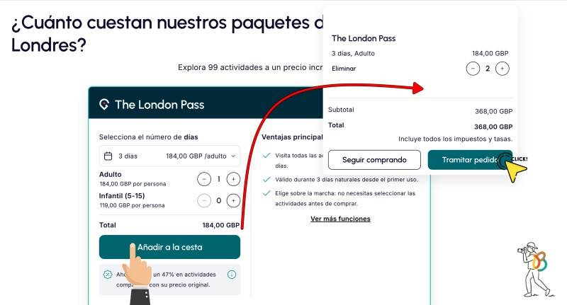 Compra London pass en la página web oficial