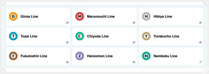 líneas de metro de tokio