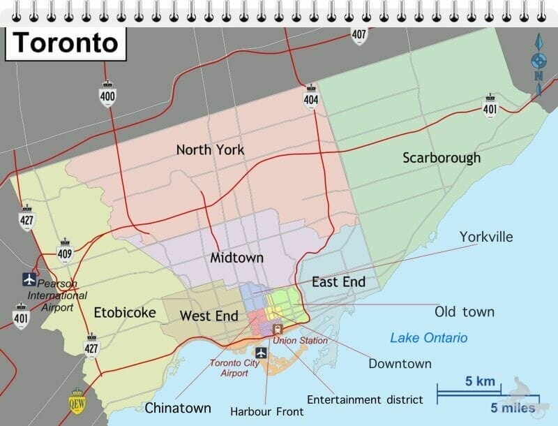 zonas o barrios para alojarse en toronto