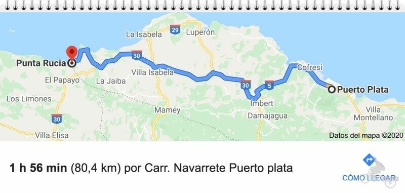 cómo ir de Puerto plata a punta Rucia