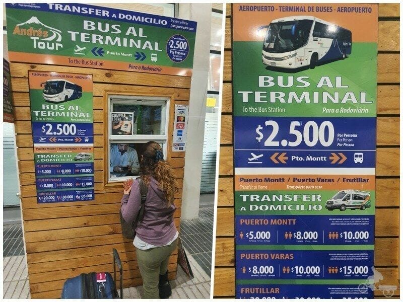 precios bus aeropuerto puerto Montt