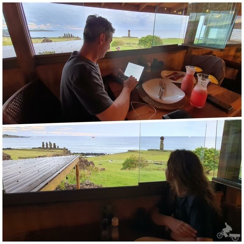 Te Moai sunset restaurante