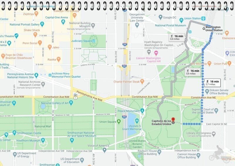 recorrido union station a Capitolio en tu excursión a Washington desde Nueva York