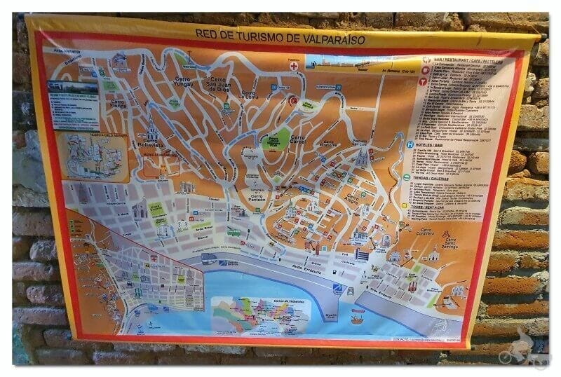 mapa plano - qué ver en Valparaíso en un día