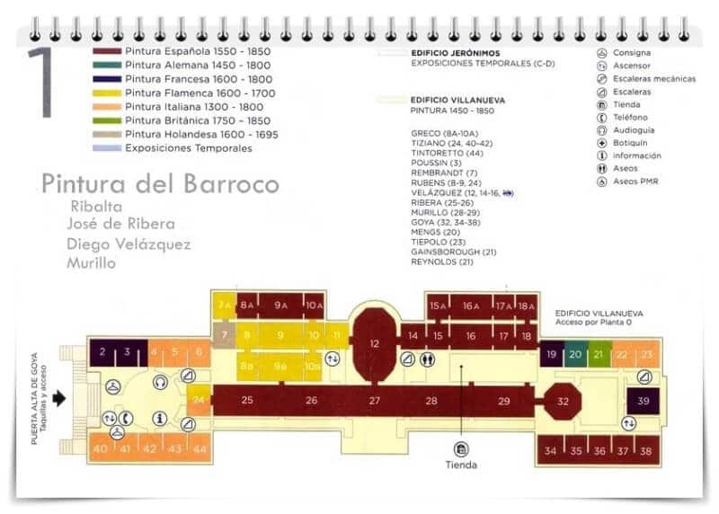 plano del museo del Prado