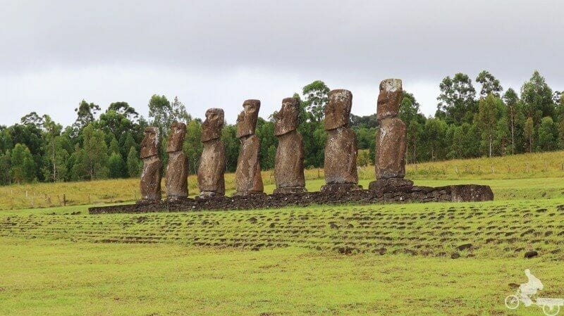 los 7 moais de ahu Akivi