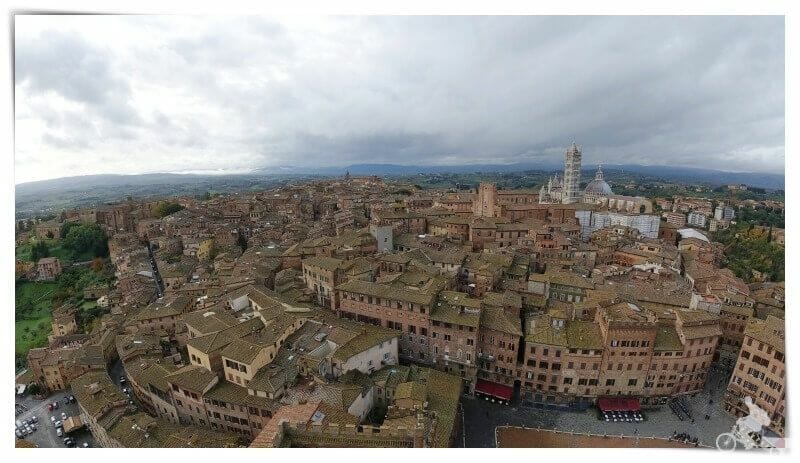 vistas al oeste desde la Torre del Mangia