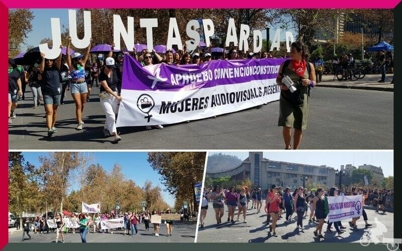manifestacion mujer santiago chile 8 marzo 2020