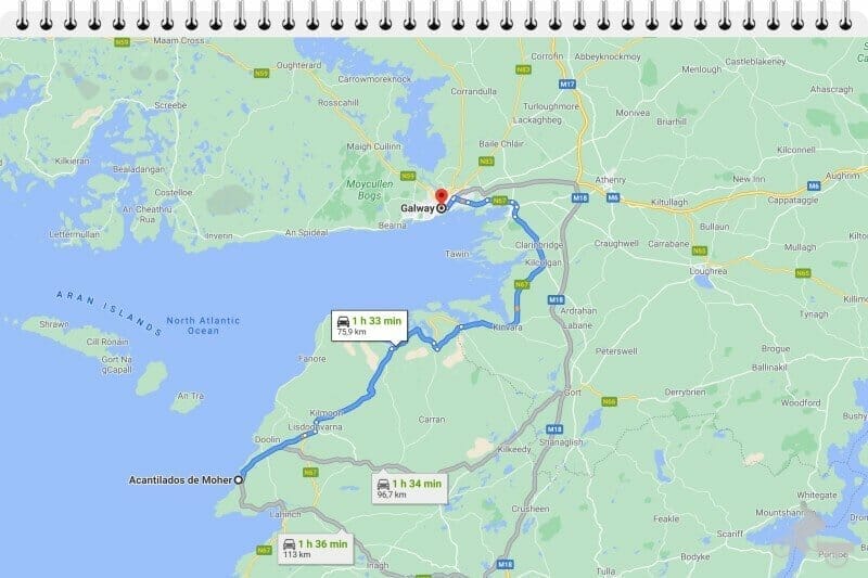 de Galway a los acantilados de moher en coche