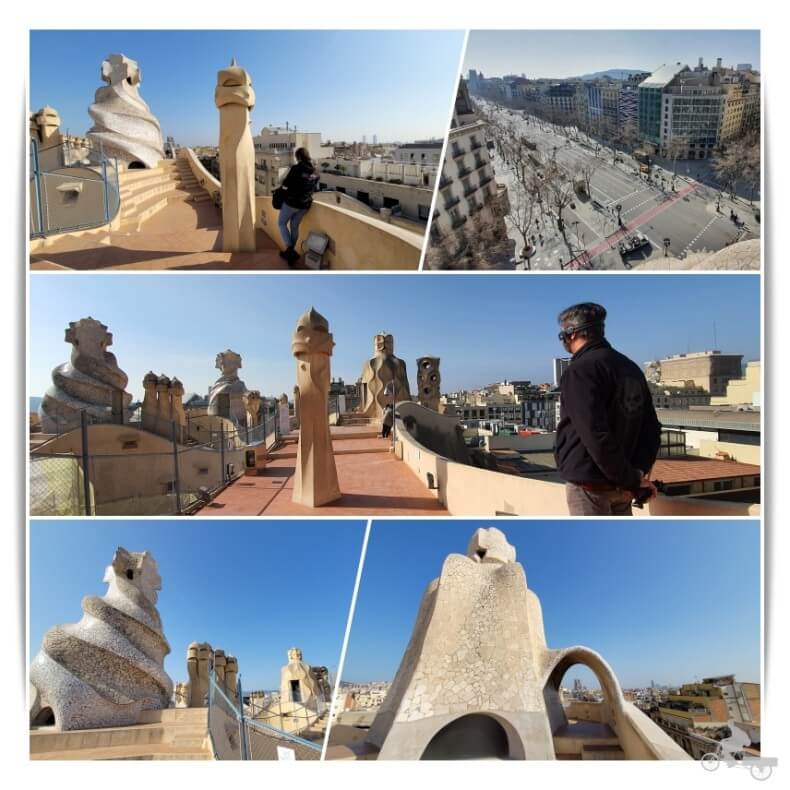 chimeneas de la terraza de la pedrera