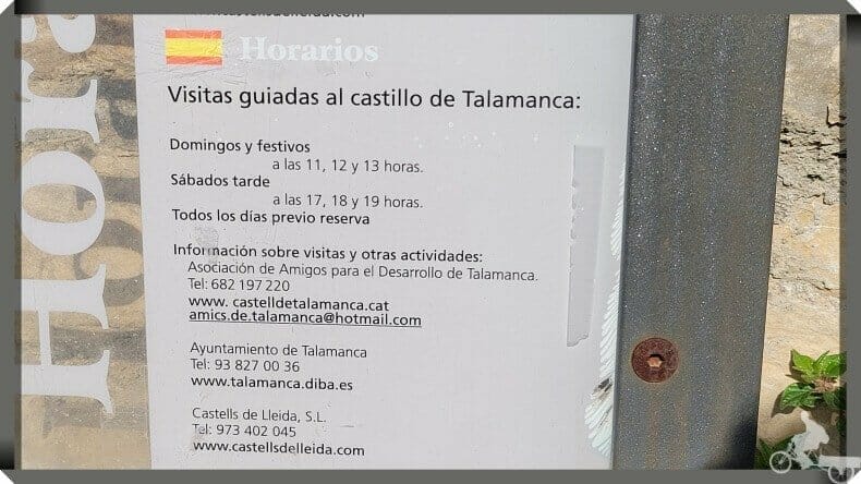 horarios castell talamanca barcelona