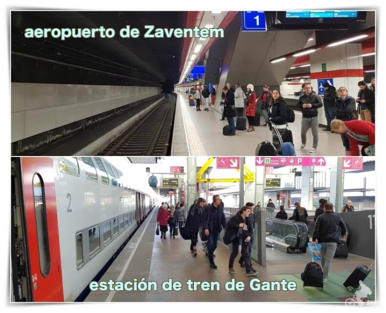 tren del aeropuerto de Zaventem a Gante