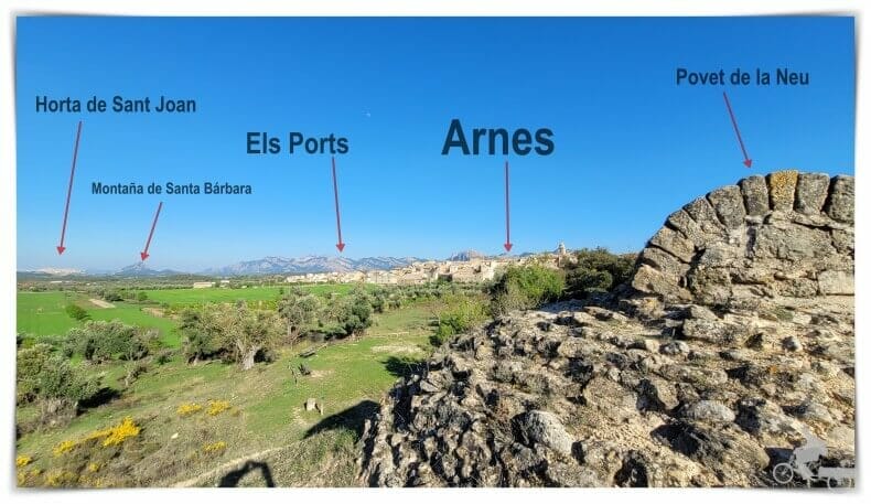 vistas entorno alrededores de Arnes en tarragona