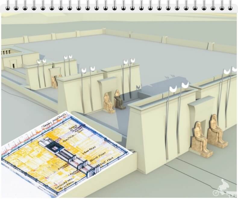 plano de los colosos de memnon