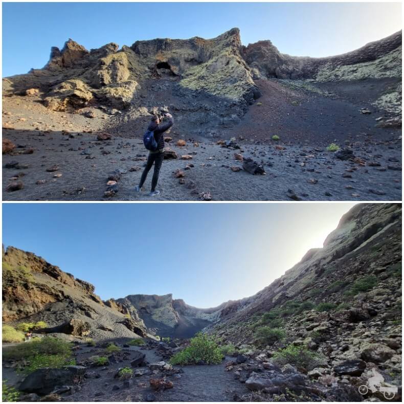 interior del cráter en Lanzarote