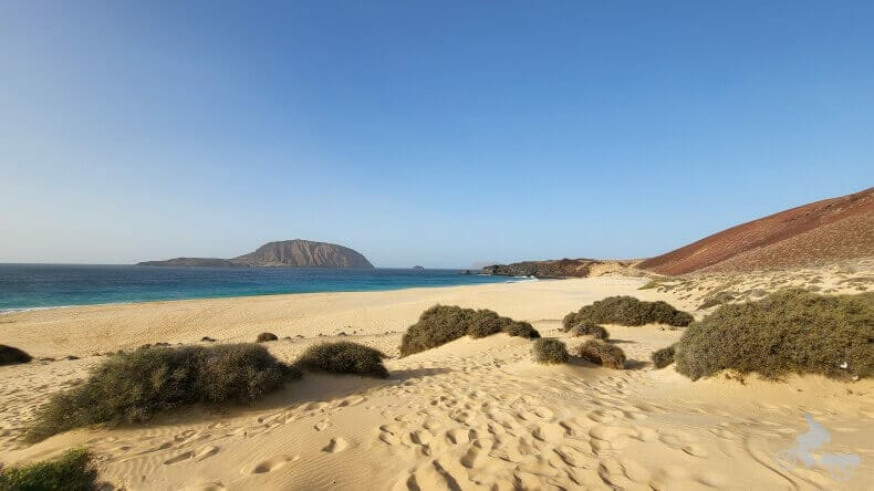 Playa de las Conchas en la isla de Lanzarote