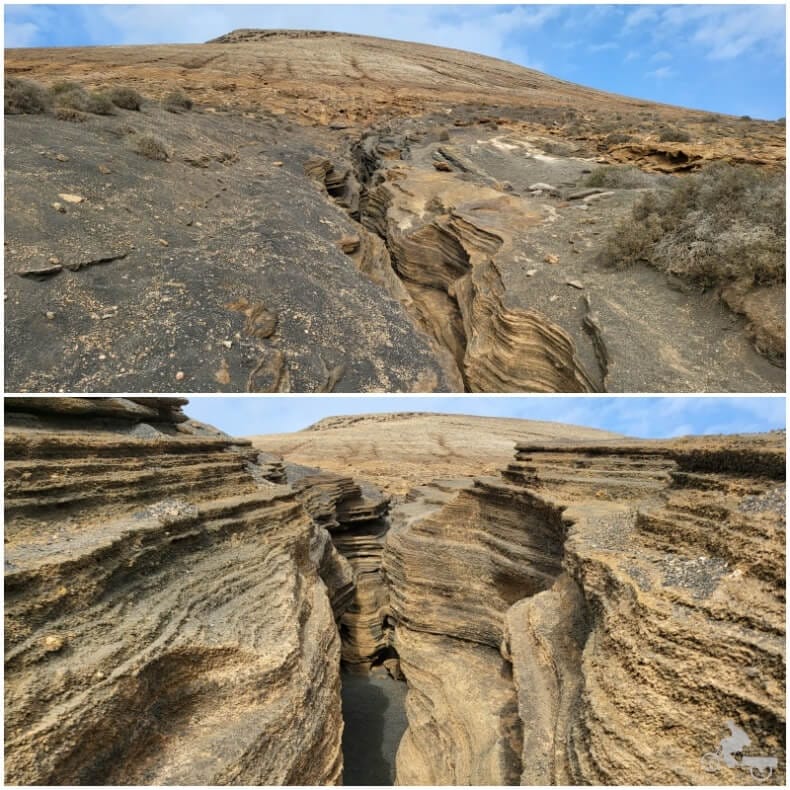 Grieta del volcán montaña Blanca de lanzarote