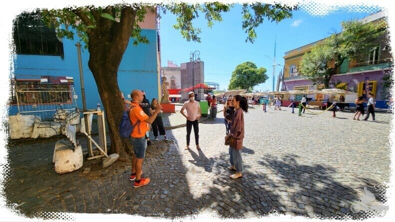 llegada al free tour de La Boca