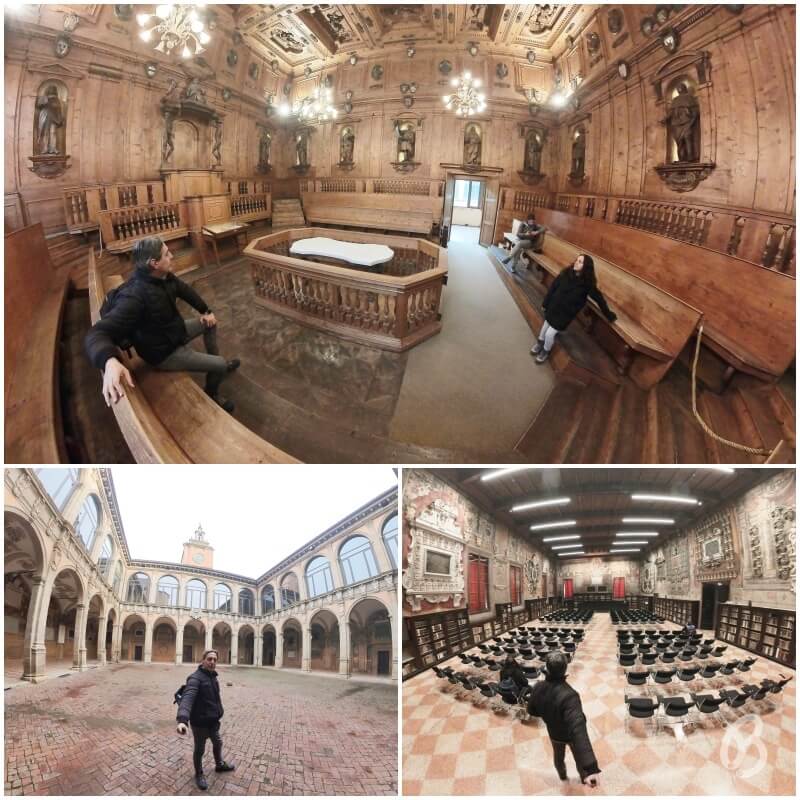 Archiginnasio de Bolonia y Teatro Anatomico