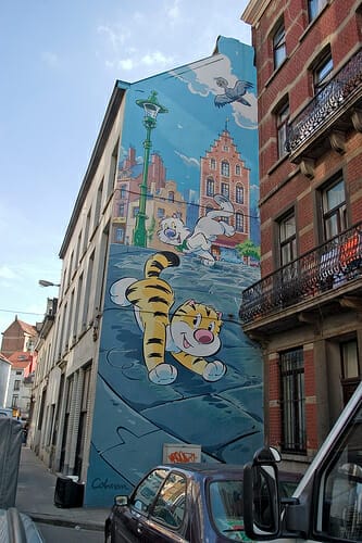 Mural Dupa - Cubitus - murales del cómic en Bruselas