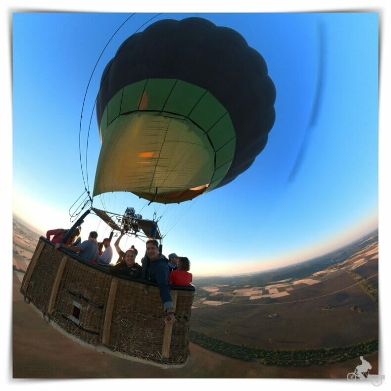 globo por los campos de Guadalajara