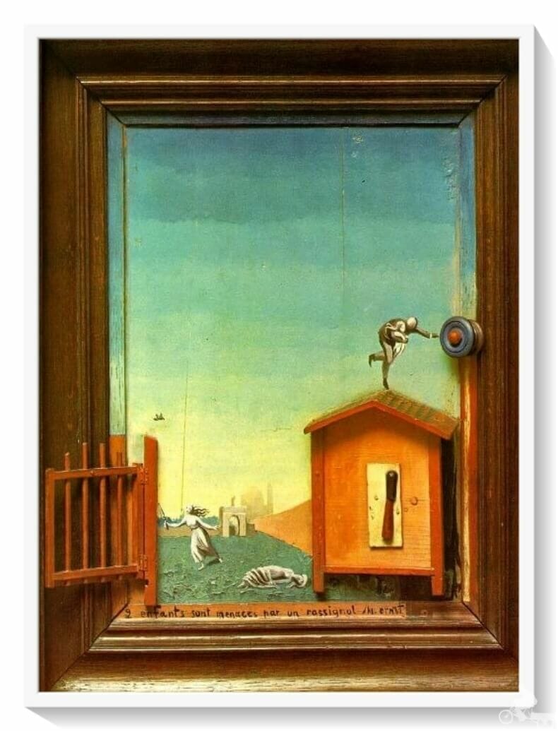 Dos niños amenazados por un ruiseñor Max Ernst