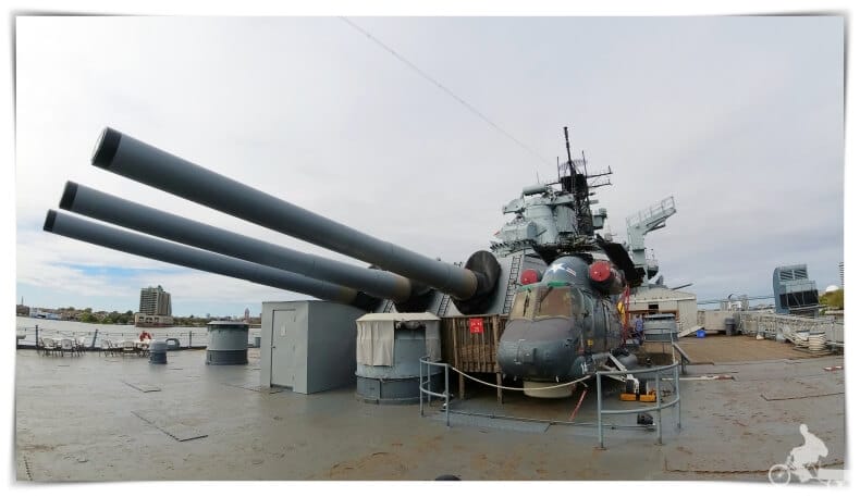 cubierta del acorazado USS New Jersey
