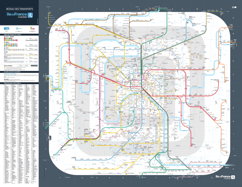 Mapa Zonas Transporte París