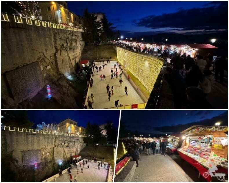 Pista de hielo navidad san marino de noche