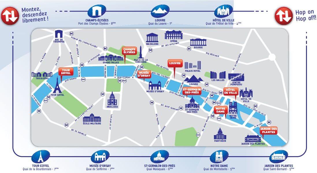 Mapa Recorrido Batobus Paris