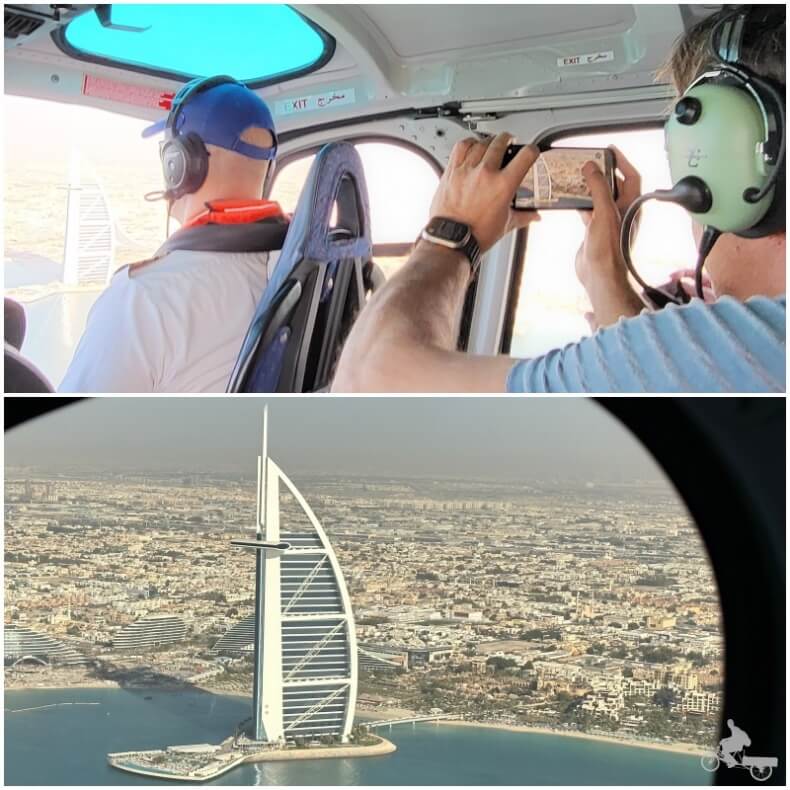 burj al Arab desde el helicóptero