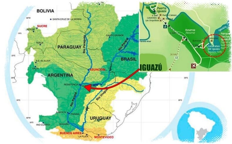mapa localizacion cataratas del iguazú
