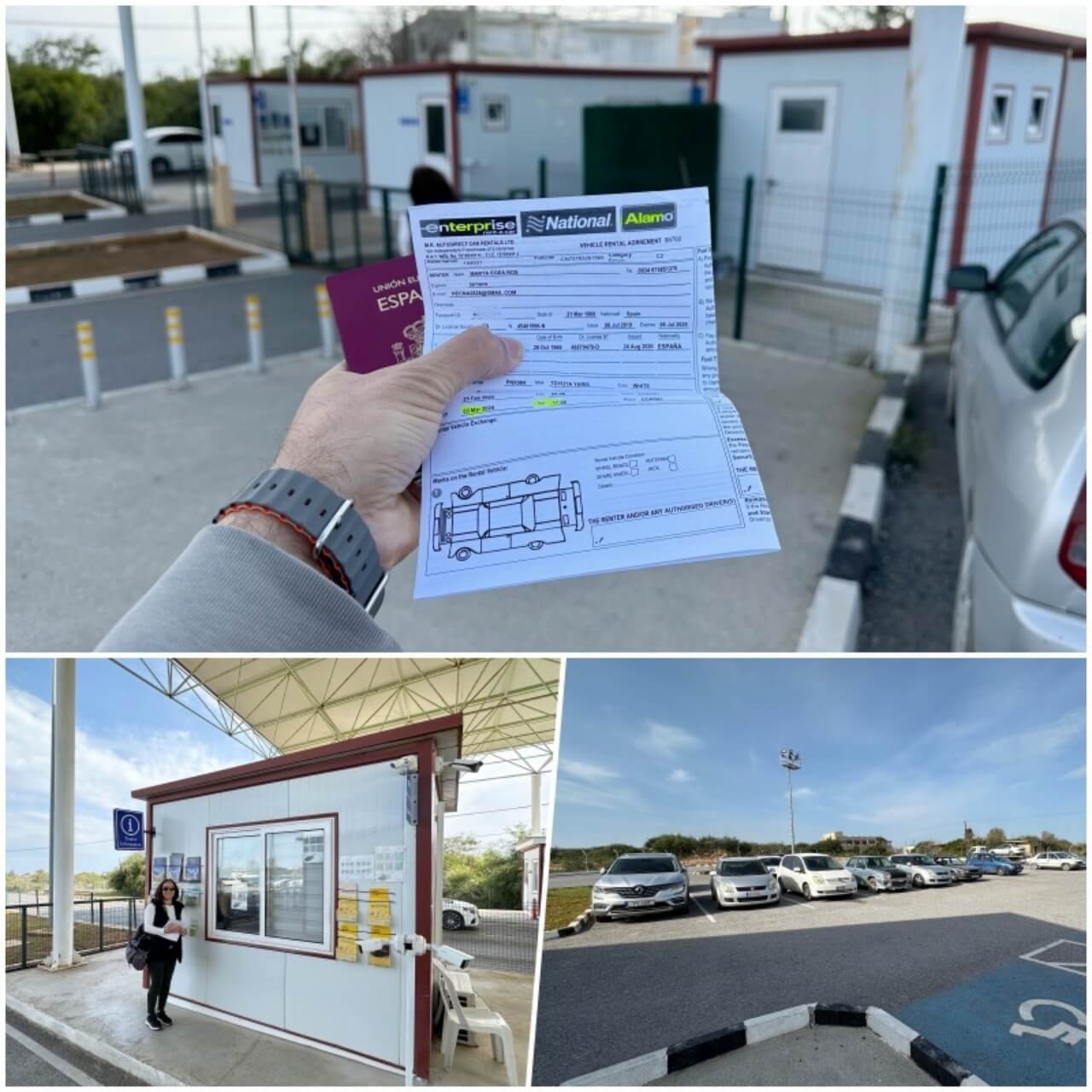 Frontera con el norte de Chipre y todo sobre el paso con un carro rentado