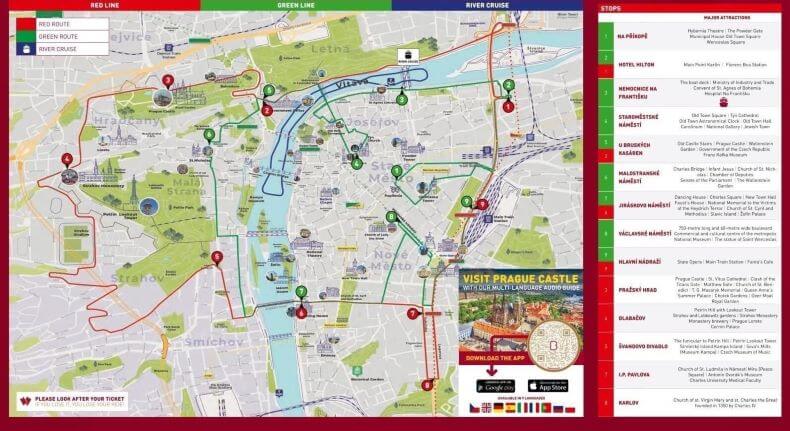 Mapa Big Bus Praga