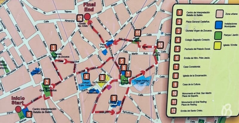 ruta con los lugares que ver en Bailén
