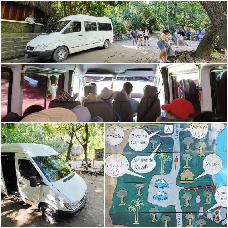 buseta dentro parque Tayrona
