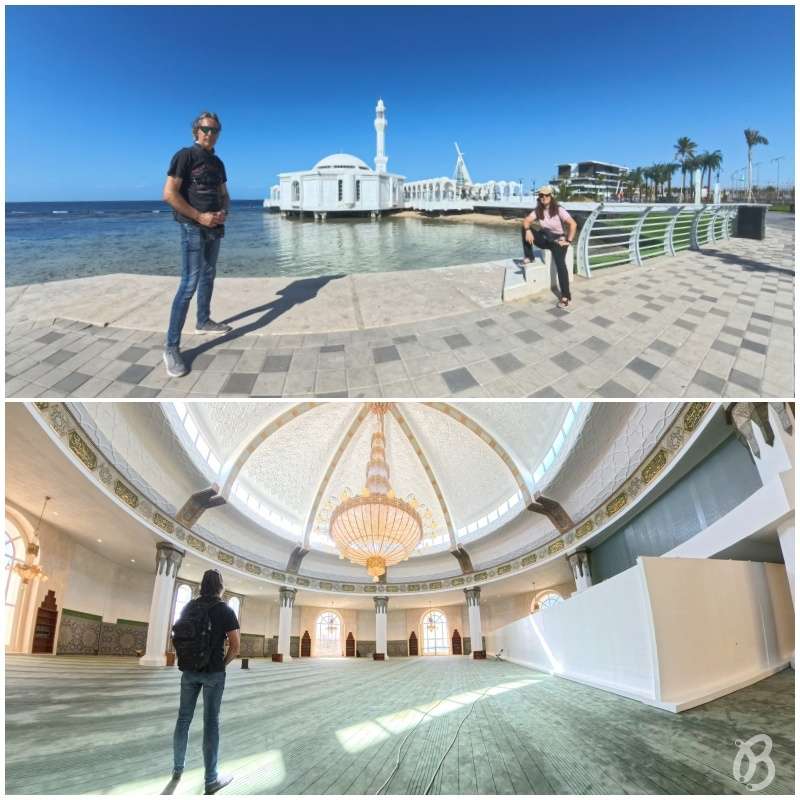 mezquita flotante en la marina y corniche de Jeddah