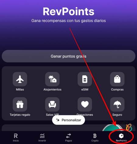 como activar Revpoints en Revolut