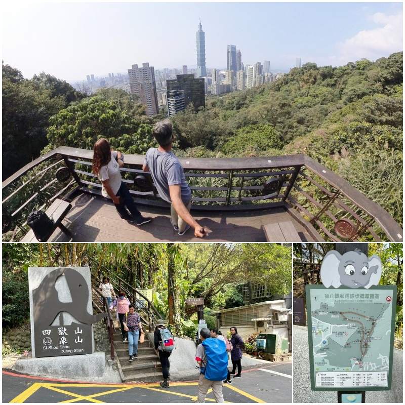 Vistas del Taipei 101 desde una terraza de Elephant Mountain