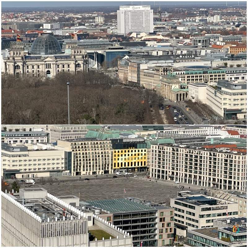 vistas parlamento puerta brandenburgo desde Panoramapunkt