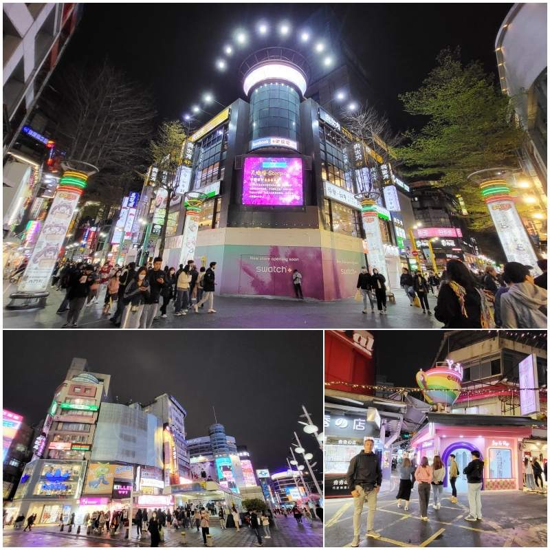 Ximending, tiendas y ocio que ver en Taipéi, de noche, iluminado